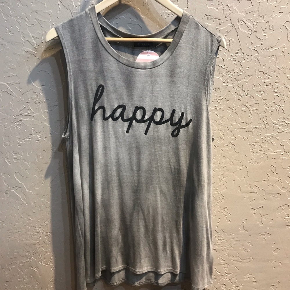 “Happy” muscle tank